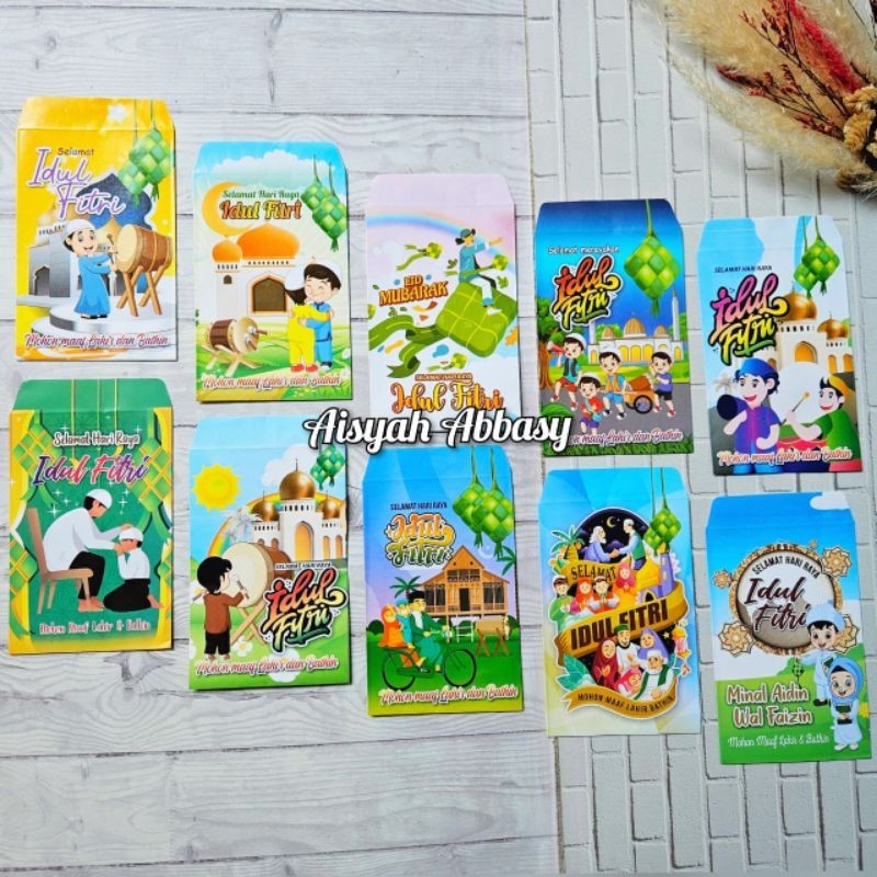 

Amplop ampau lebaran Kartun Muslim Seri K (glossy) isi 50 lembar mix 5 gambar