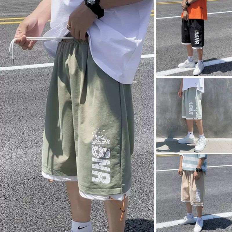 Celana Pendek Crop Longgar, Celana Olahraga Gaya Korea Kasual Modis