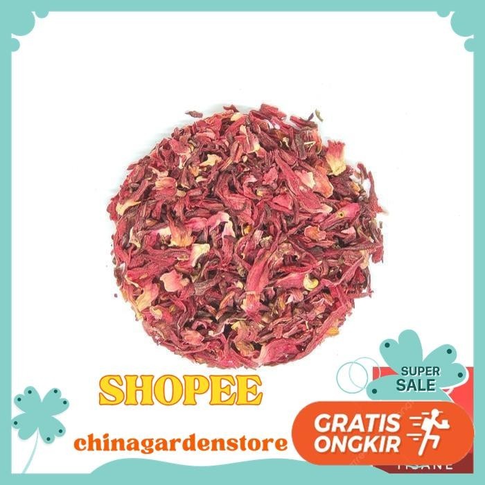 

TEH BUNGA ROSELLA MERAH SERPIH / RED ROSELLE FLOWER TEA FLAKES 25 GRAM PRODUK PILIHAN