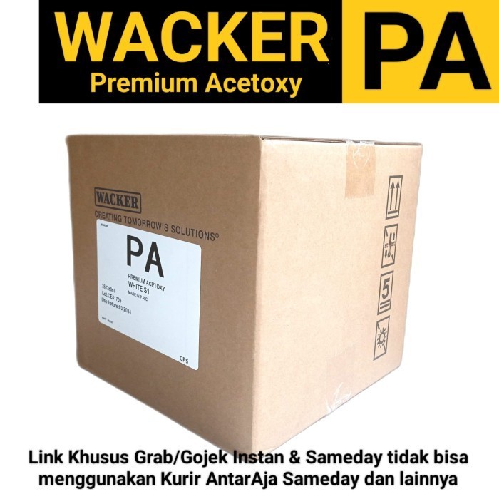 Lem Kaca/Lem Aquarium Wacker Gp/Pa Silicone Sealant Acetic(Grab/Gojek) Diskon