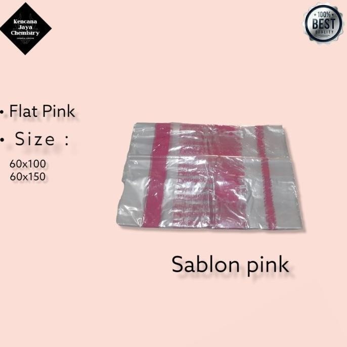 Plastik Laundry Satuan Sablon Pink / Plastik Sablon Print Laundry Pink