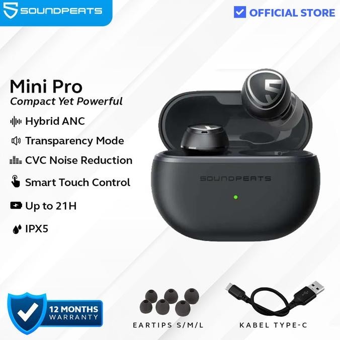 Soundpeats Mini Pro True Wireless Earbuds - Black