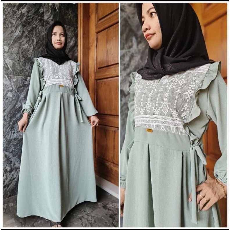 Promo Mega Sale 2.2 // GAMIS ALINA/TERBARU/GAMIS BROKAT REMPEL/GAMIS KEKINIAN
