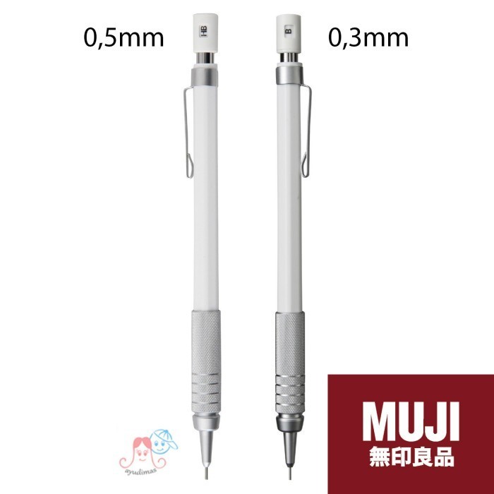 

Ready MUJI Low Center Gravity Mechanical Pencil 0.3mm / 0.5mm White