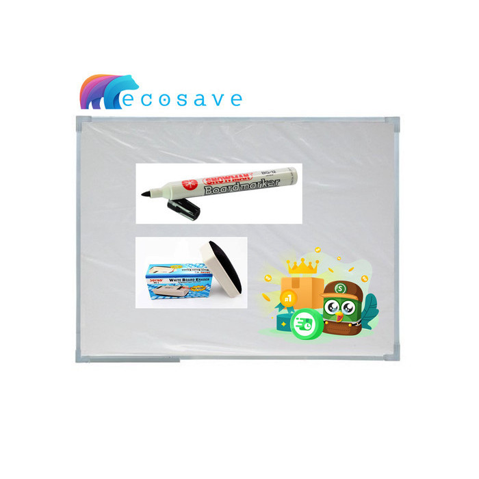 

Ready PAKET Whiteboard Magnetic 60x90 + Spidol WB + Penghapus WB