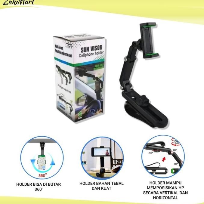 Stand Holder Hp Jepit Mobil Hd58 Cocok Buat Vlog Tongsis Hp Lazypod