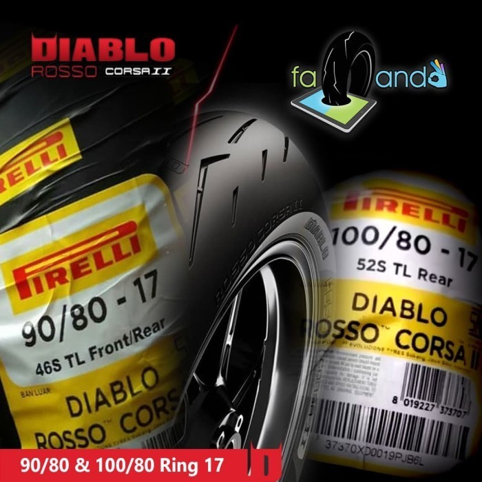 Paket Ban Pirelli Diablo Rosso Corsa 2 90/80 &amp; 100/80 Ring 17