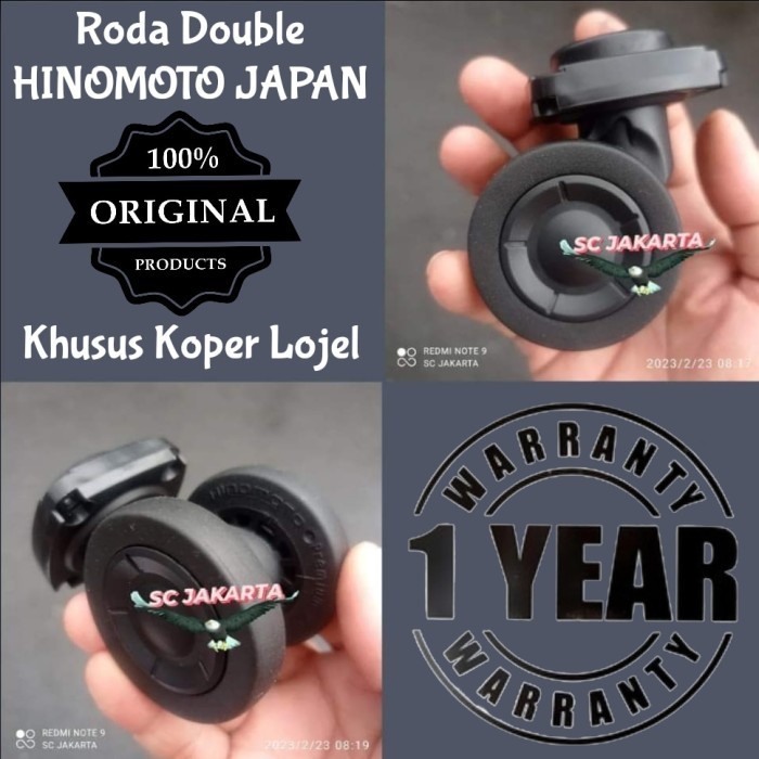 Roda Pengganti Koper Lojel, Roda Double Hinomoto Japan Original.