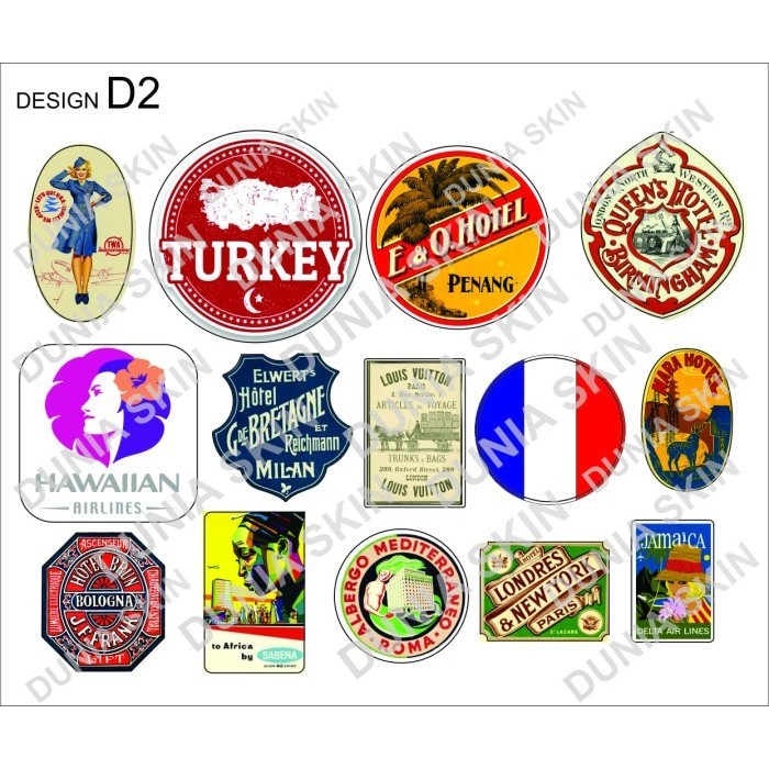Travel Labe Koper Rimowa Design D2 Sticker Negara / Country Logo
