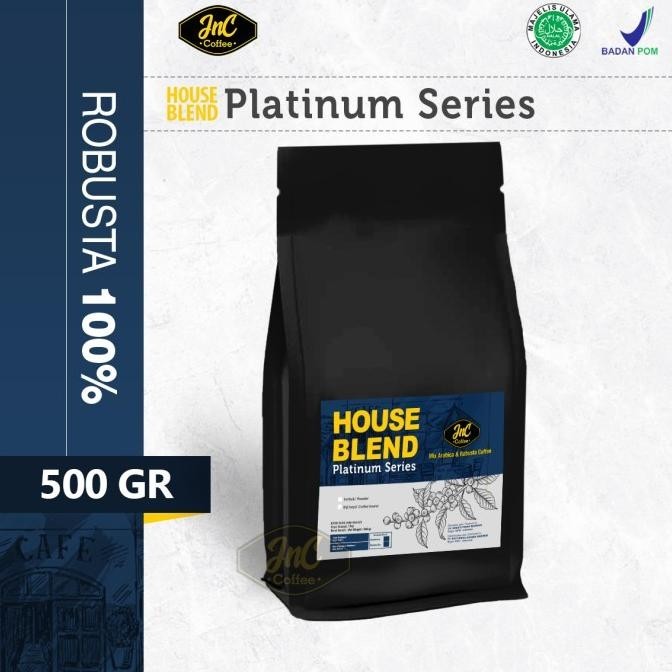 

JnC House Blend Platinum 100% Biji Kopi Robusta 500 Gr