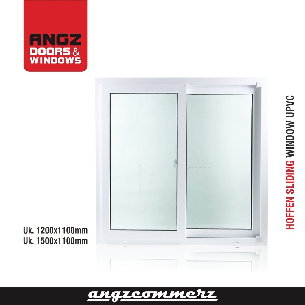 ANGZDORR UPVC UPVC Window 2 SLD GL1 S-S Net 88X1500X1100 White AB