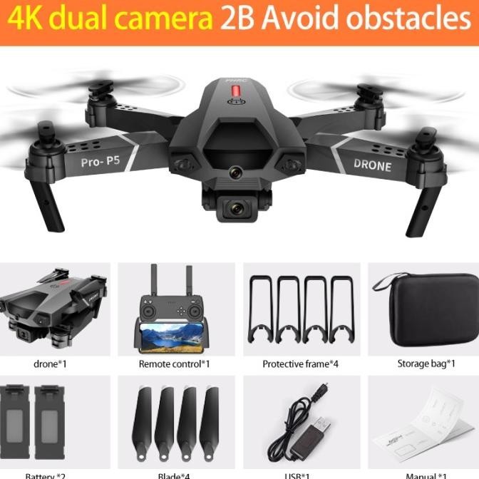 Rc Drone P5 Kamera Hd 4K Fotografi Udara Profesional Drone