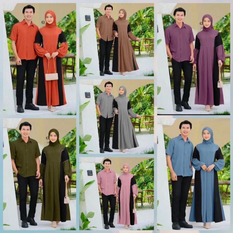 (NEW) Baju Gamis Dress Koko Kurta Couple Busui Koko Pasangan Lebaran Kondangan Nikahan Pria Wanita C