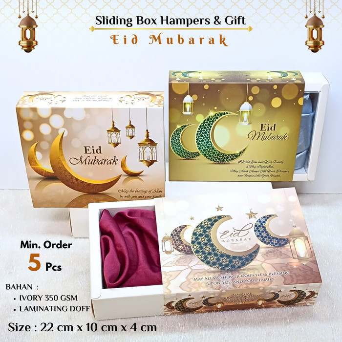 BOX SLIDING IDUL FITRI / SLIDING BOX / KEMASAN / HAMPERS / HIJAB