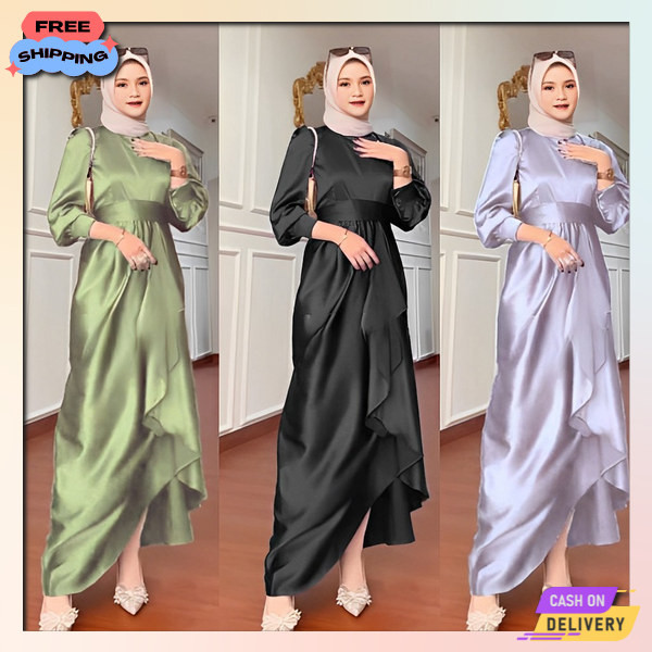 Dress Gsmia Pakaian Muslim 2024 Lebaran Terbaru Gemis Viral Gamia Elegan Maxi Dres Muslimah Aestheti