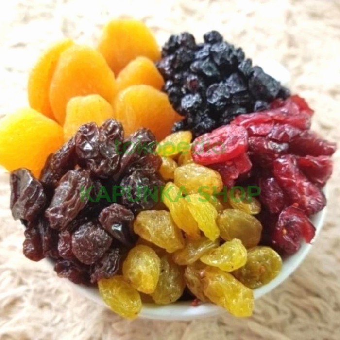 

Mixed Dried Fruit 500gr Cranberry Bluberry Aprikot Jumbo raisin dark