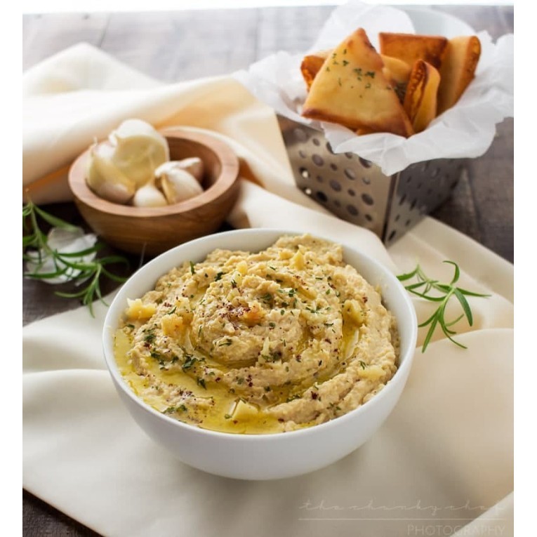 

Gourmet Organic Roasted Garlic Hummus Dip Olahan Kacang Arab