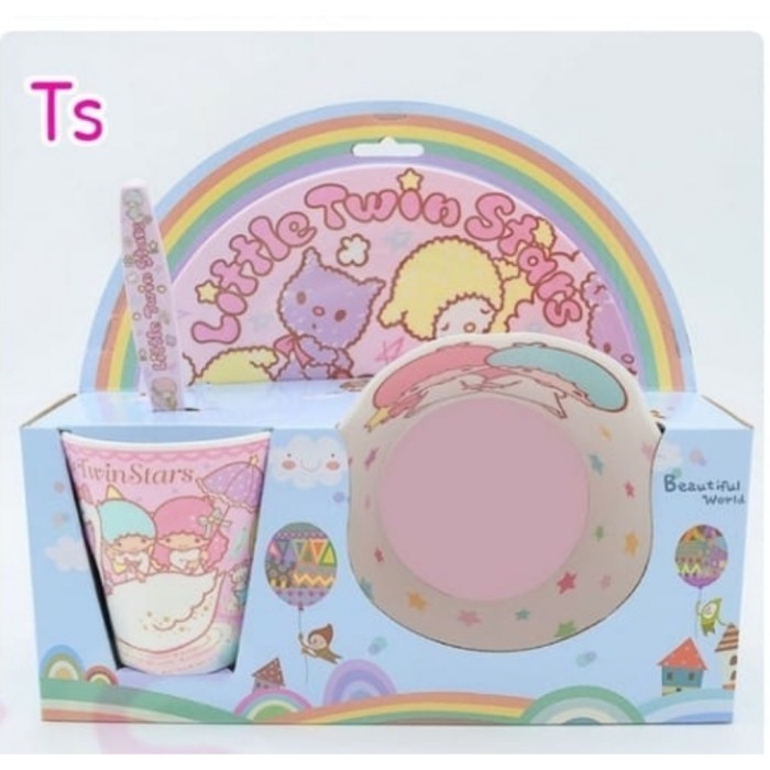 Set Piring Anak Melody Hello Kitty Frozen Pekkle Tsumtsum Gude Melamin