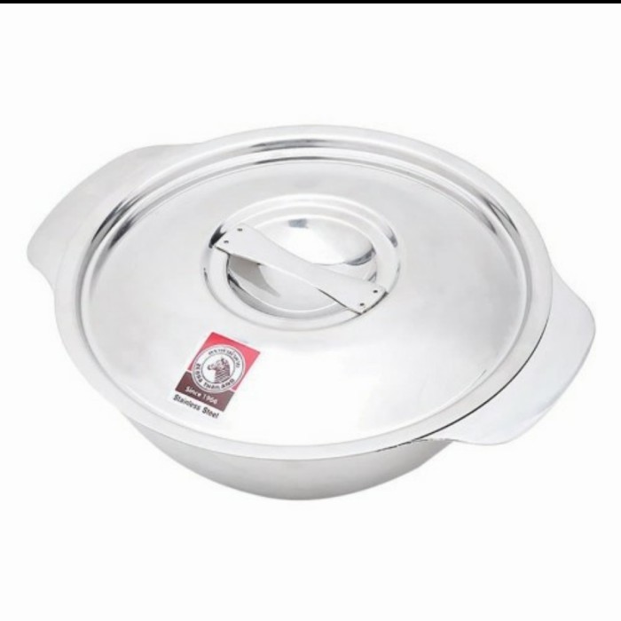 Mangkok Zebra 22 Cm Stainless Steel Plus Tutup 123022 - Soup Bowl