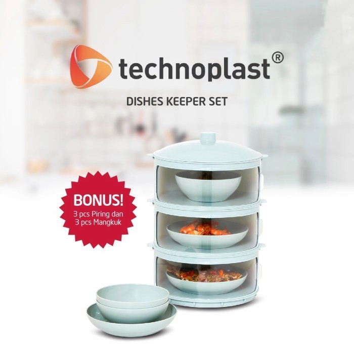 Tudung Saji 3 Susun Technoplast Dishes Keeper Set