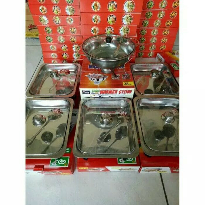 Prasmanan Set Stainless Tutup Kaca