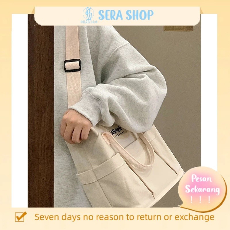 

◊Sera Jepang vegiebag tas berkapasitas besar multi-fungsional portabel siswa kelas tas messenger bahu tote kanvas tas wanita
