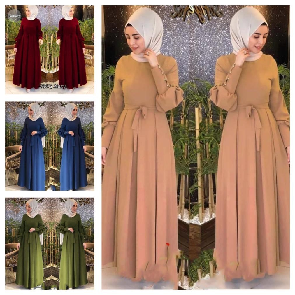 Cuci Gudang Ds044 Gamis Audy Bahan Katun Rayon Fit To Xl Viral