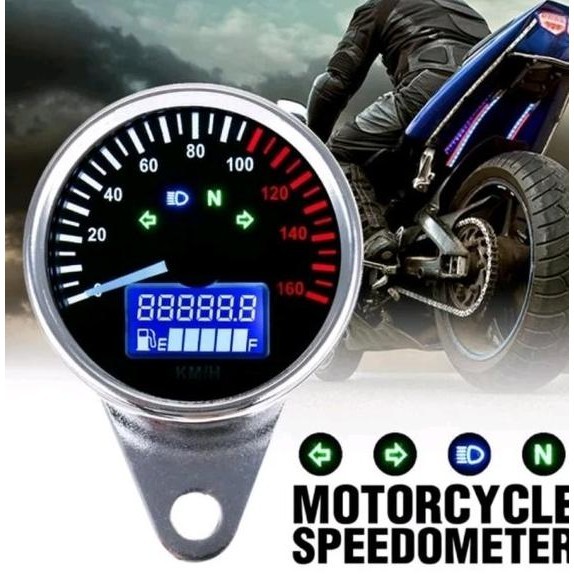 Speedometer Digital Indikator Bensin Variasi Untuk Motor Custom