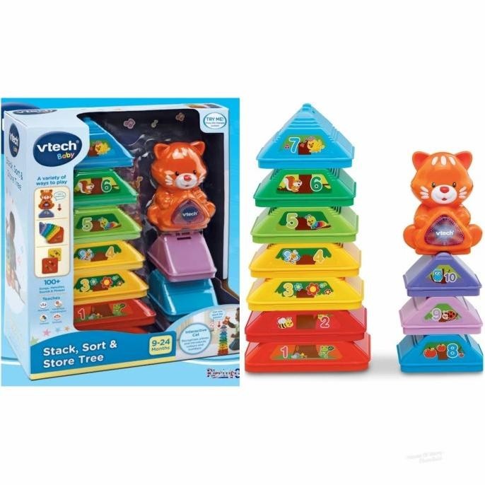 VTECH STACK SORT AND STORE TREE ORIGINAL - MAINAN EDUKASI ANAK