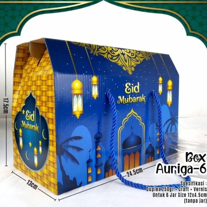 dus tenteng lebaran box muat 6 toples jar kardus hampers idul fitri