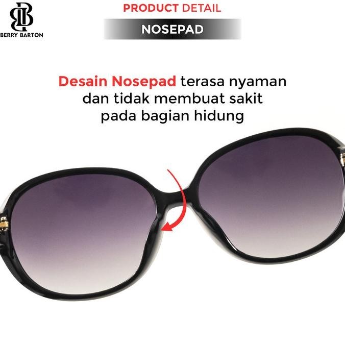 Kacamata Hitam Anti Uv Polarized Wanita Frame Oval Berrybarton 6004