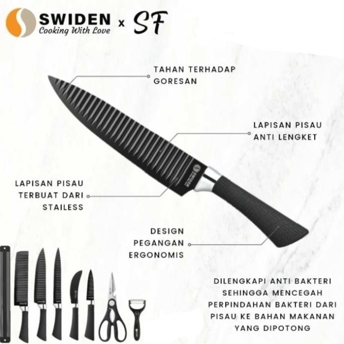 Pisau Set Swiden X Sf / Knife Set 7 Pcs Tirtanirmala2024