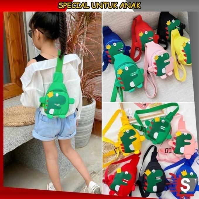 Tas Selempang Anak Laki-Laki Perempuan Cowok Cewek Dinosaurus Wanita