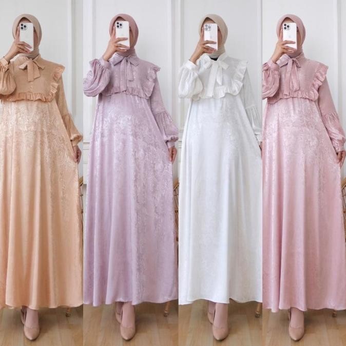 Baju Muslim Wanita /Gamis Silk Polos/ Gamis Armani Silk / Gamis Pastel