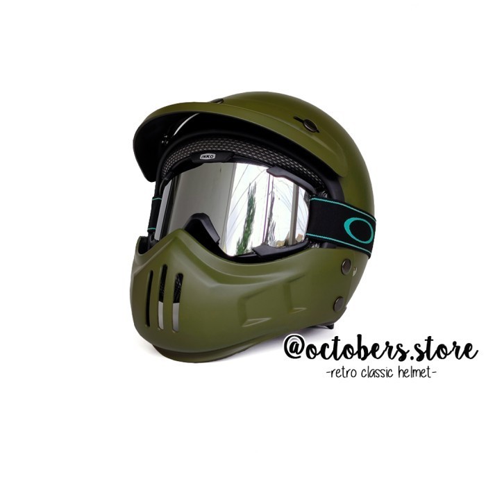 Helm Cakil Modular Half Face / Full Face + Goggle - Helm Retro