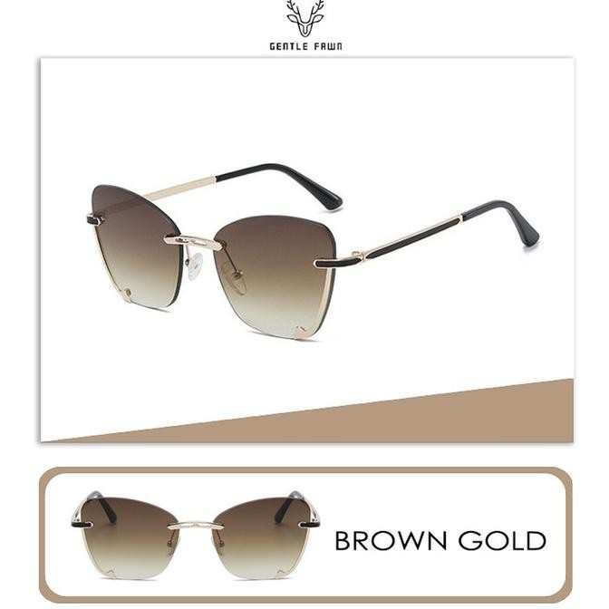 Gentle Fawn Sunglasses Kacamata Hitam Metal Anti Uv Style Cat Eye 2825