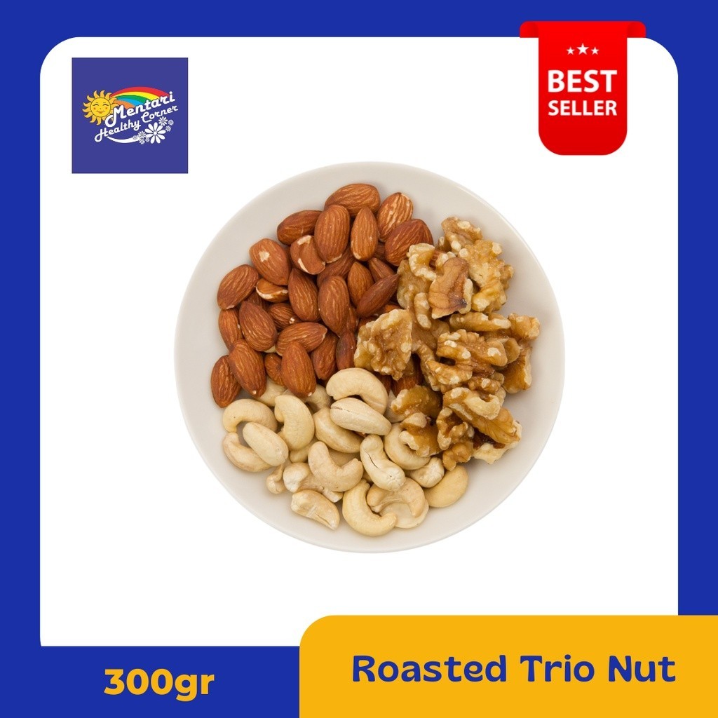 

Trio Nut - Roasted X Nut 3 Varian Walnut, Cashew, Almond 300Gr / Kacang Panggang Trio Nut 300Gram