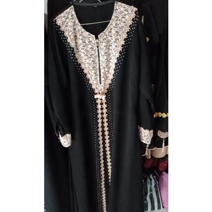 ABAYA SALWA -  Gamis hitam masturoh cantik murah simple elegant