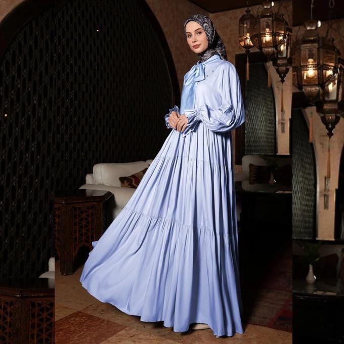 Dress Muslim Mandjha Ivan Gunawan - Precious Blue | Abaya Gamis