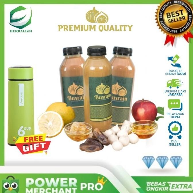 

Busrain Healthy Juice Bawang Putih Jahe Merah Madu Lemon Kurma Ajwa