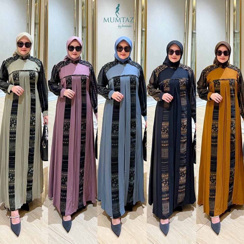 Gamis Azzura Abaya Vanesha Dan Midi Dress Lidia Ori Mumtaz Motif Etnik Songket Batik Busana Muslim W