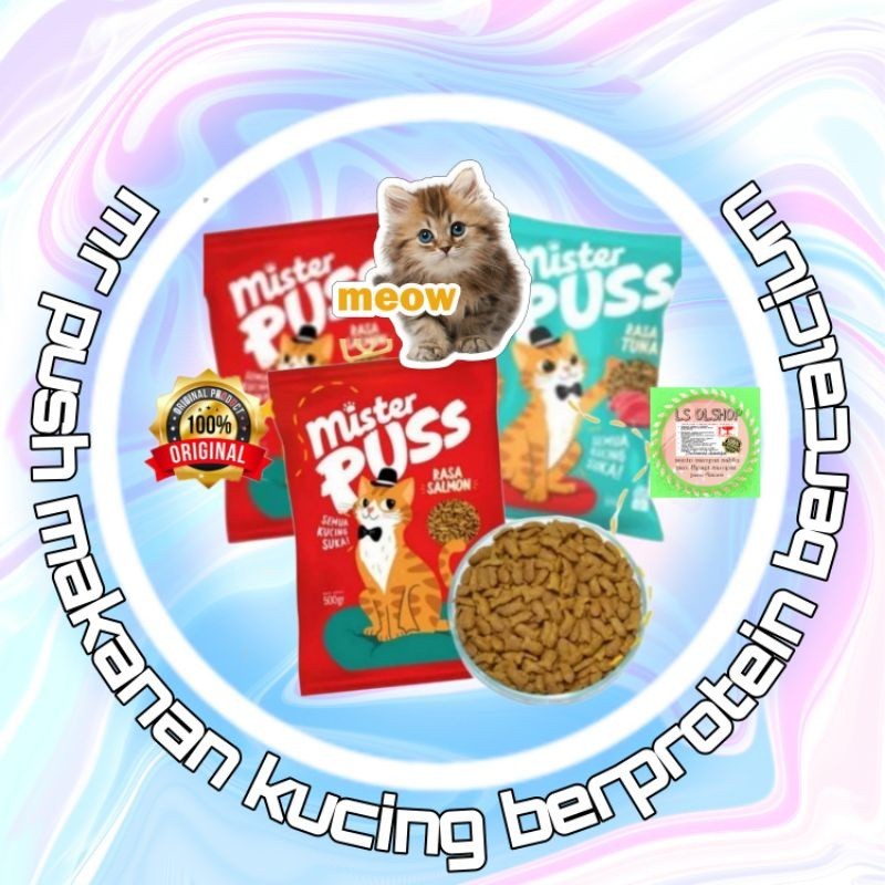 mr push 500 gr makanan kucing cat food kering mr puss
