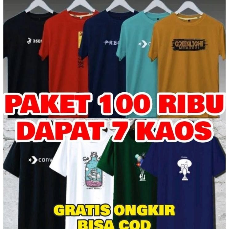 Kaos Distro 100 Ribu Dapat 7 | Kaos Distro Pria Wanita 100Rb Dapat 7 Pcs Kaos | Kaos Distro Harian G