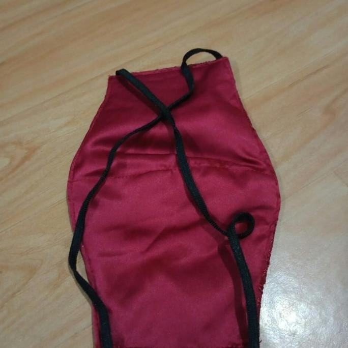 Masker Brukat Tali Hijab Merah Marun