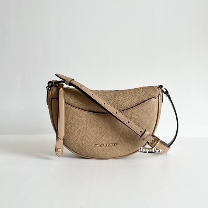 Promo  Mk Dover Small Half Moon Crossbody Camel 35R3G4Dc5L
