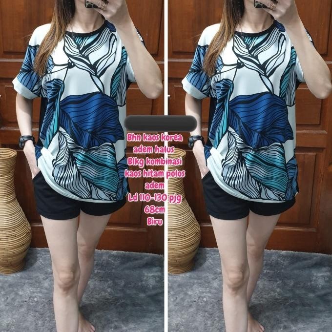 Blouse Atasan Jumbo Imp 674 Kaos Korea Ld120-140 Fit To 2L-4L