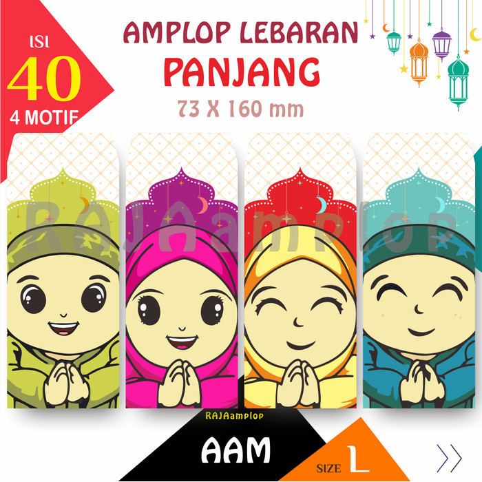 

Limited RAJA Amplop - TERLARIS Angpao Lebaran Idul Fitri Motif ANAK BESAR - 40 pc - 4 motif L Baru!