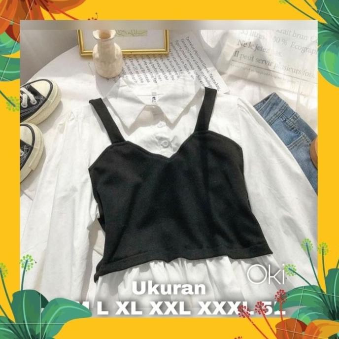 Blouse Jumbo Wanita Aboki Atasa Lengan Panjang Big Size Xl Xxl Xxxl 5L