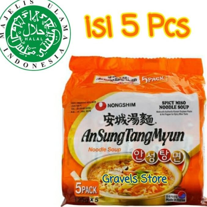 

1 Pack Isi 5 - Nongshim Ansungtangmyun - Sup Miso Pedas - Spicy Ramyun