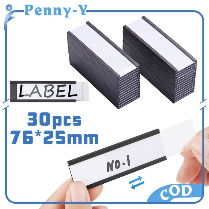 

30pcs Magnetic Label Holder 76x25mm Label Harga Tempel Dirak